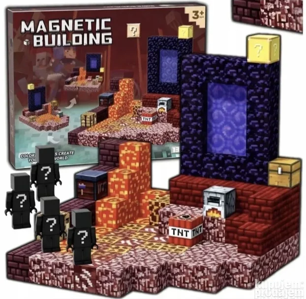Minecraft magnetne kockice Set kocke 198 6 figuruca 3 dezena