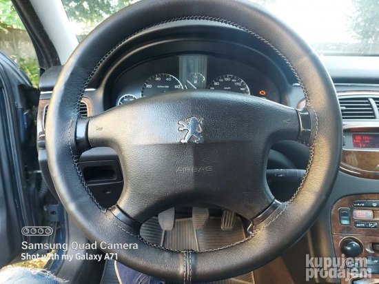 PEUGEOT 607 kožna obloga volana - BELI KONAC - NOVO