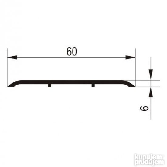 Aluminijumski dekorativni prelazni prag profil 6238