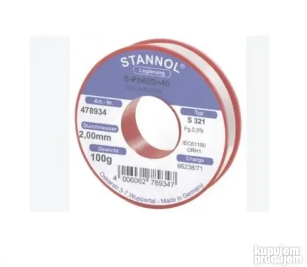 Tinol / kalaj zica Stannol Sn40/Pb60 2mm 1kg