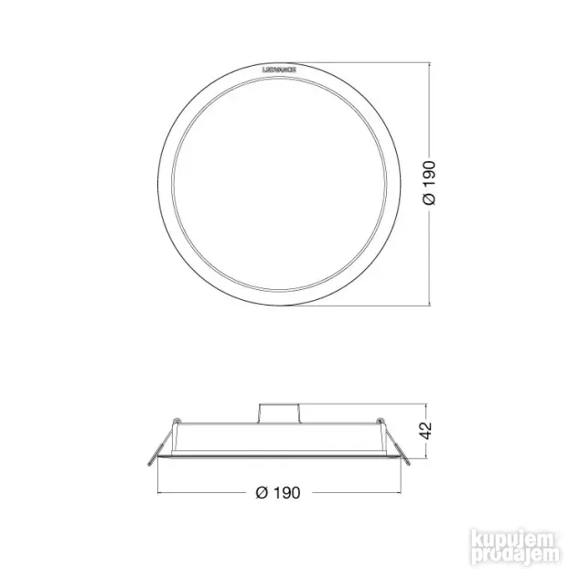 LEDVANCE LED Ugradna panel lampa 3000 K 18W 4058075703124