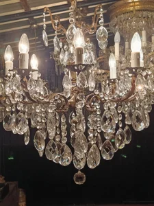 Kristalni luster salonac -Mesing-Kristal -Italija