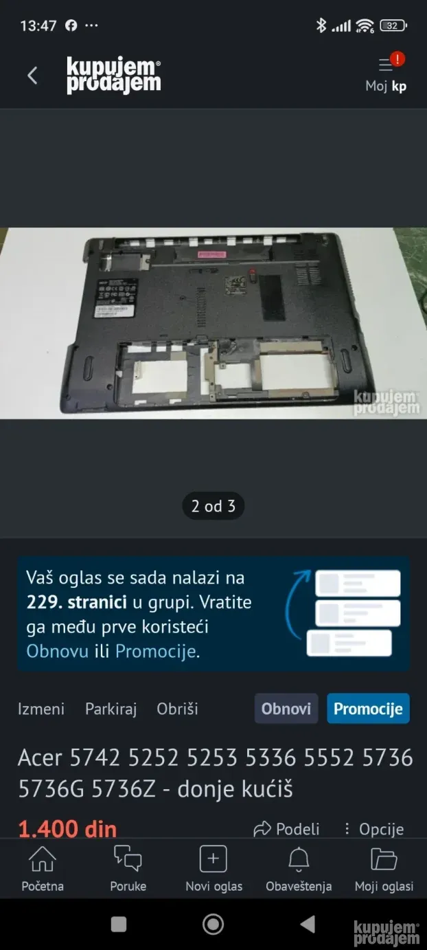 Acer Aspire 5336 - Delovi