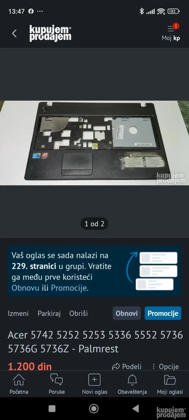 Acer Aspire 5336 - Delovi