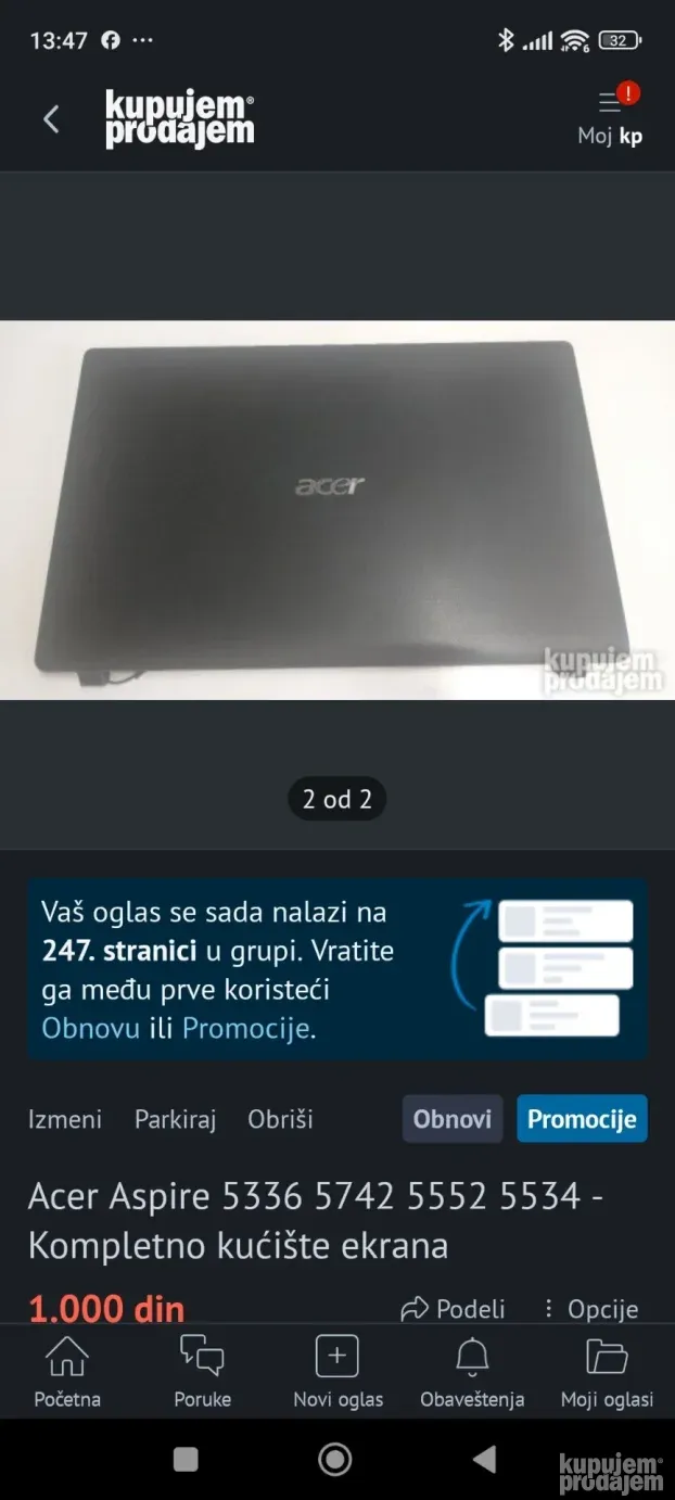 Acer Aspire 5336 - Delovi