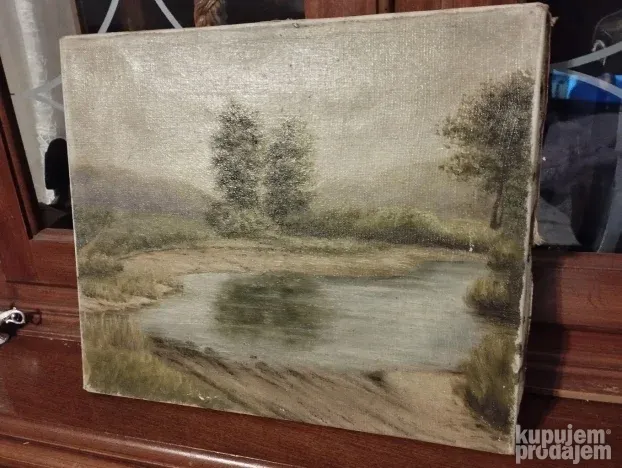 StarijaSlika ulje na platnu-34x28cm-bez rama