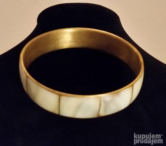 Stara Prelepa siroka narukvica od mesinga i sedefa