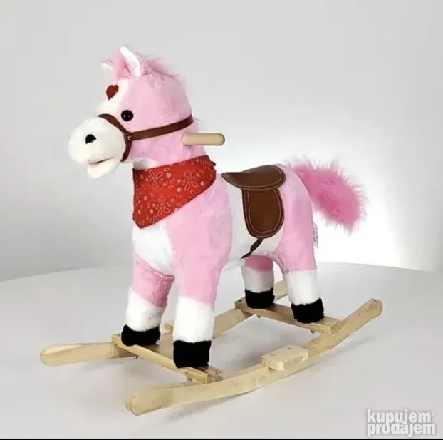 Plišani muzički konj klackalica