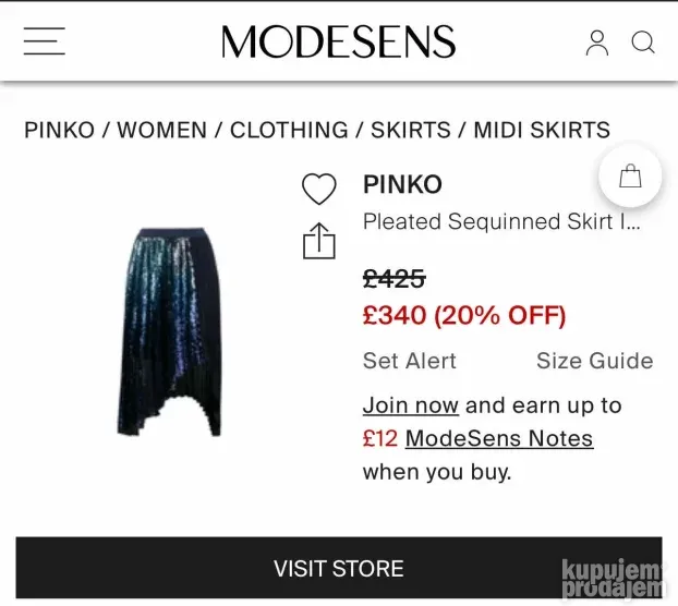 PINKO ORIGINAL NOVA svetlucava sljokicasta maksi suknja M