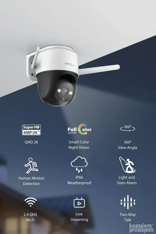 IMOU Cruiser SE+ 4MP Spoljasnja wifi PTZ sigurnosna kamera