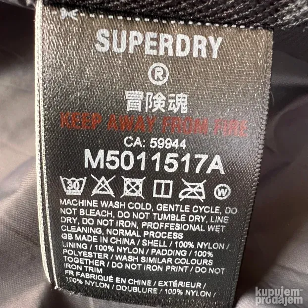 SUPERDRY ORIGINAL muska crna jakna 2XL