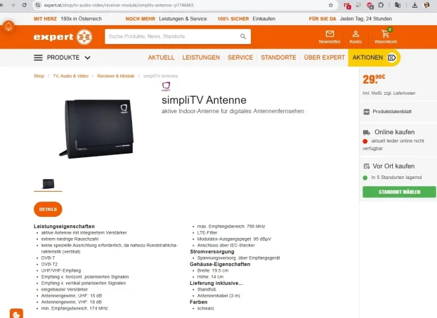 Digitalna Sobna antena za TV DVB-T2  - SimplyTV