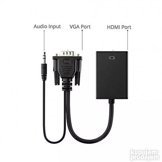 VGA na HDMI + zvuk + napajanje