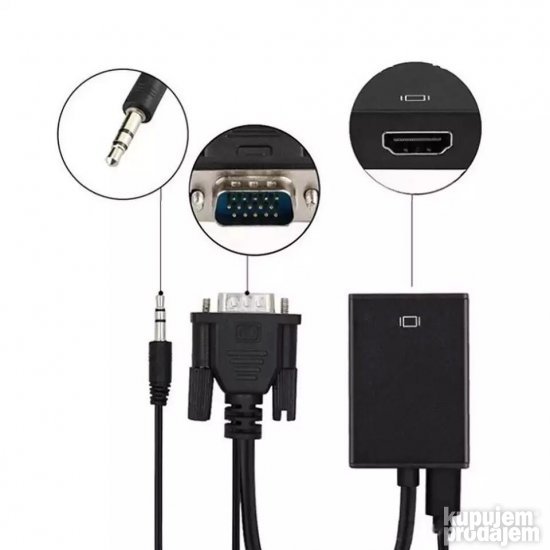 VGA na HDMI + zvuk + napajanje