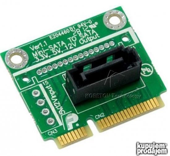mSATA na SATA 7pin adapter/ kartica priključak miniPCIE slot