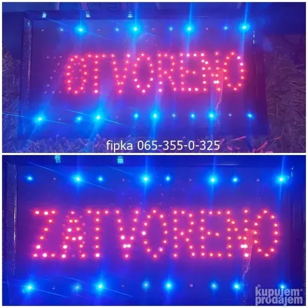 led reklama otvoreno zatvoreno latinica 48cm 25cm - KupujemProdajem