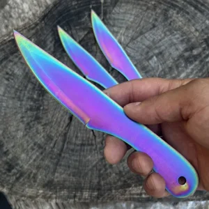 Set od 3 noža za bacanje - RAINBOW KNIVES, kameleon boja