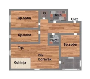 Som. bulevar troiposoban izgradnja 74m2