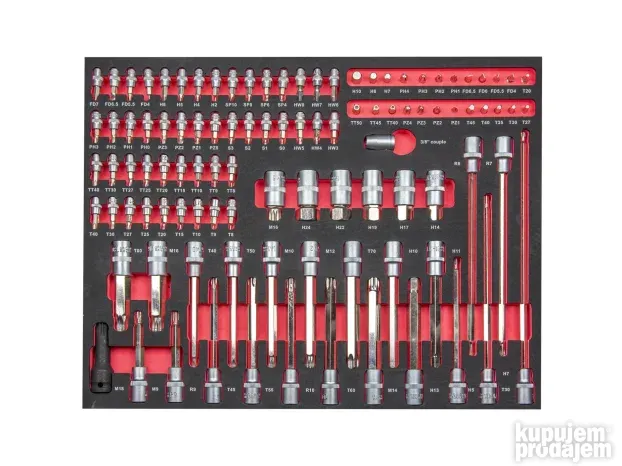 Set alata u kolicima  250 delova + dodatni prostor