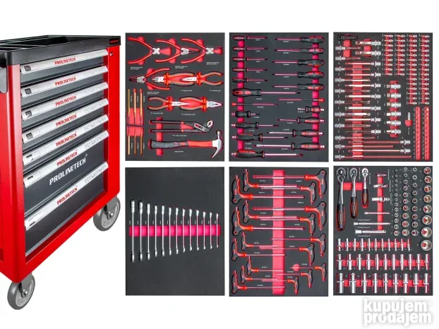 Set alata u kolicima  250 delova + dodatni prostor