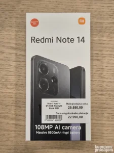 Redmi Note 14 6/128GB Midnight Black telefon
