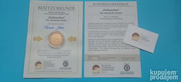 Rodjenje Hristovo pozlacen novcic 24 karata
