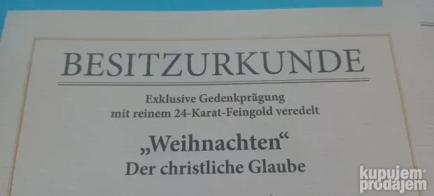Rodjenje Hristovo pozlacen novcic 24 karata