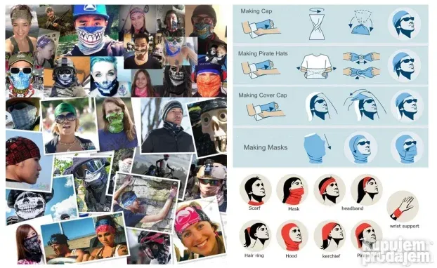 Bandana Marama Vojna Kamuflazna Sal Potkapa Maska Model 7