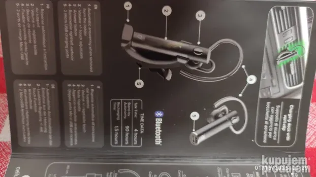 Bezicna slusalica Headset sa postoljem za auto