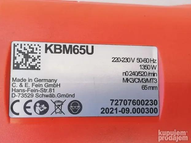 Bušilica magnetna FEIN KBM65U
