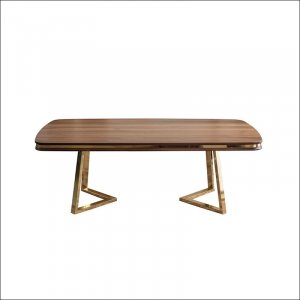 Klub sto Lisabon MDF Furnir Orah/Gold noge 800-504