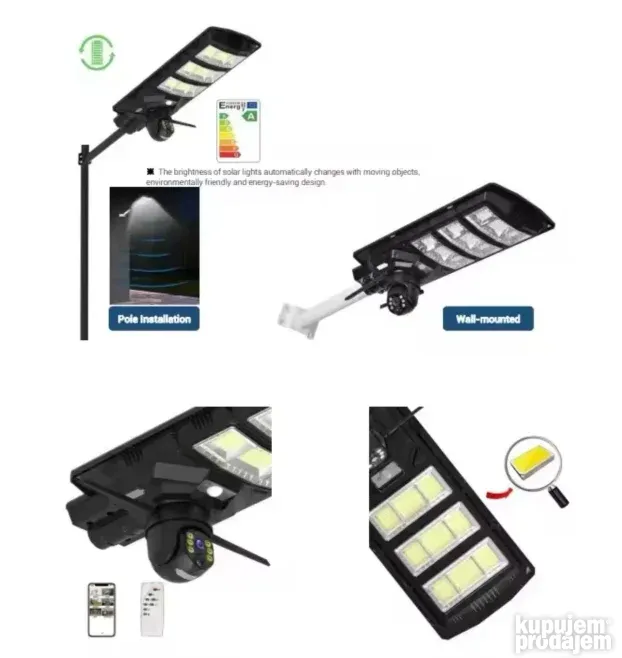 Solarna 4g sim free kamera spoljasnja sa reflektorom 450 W