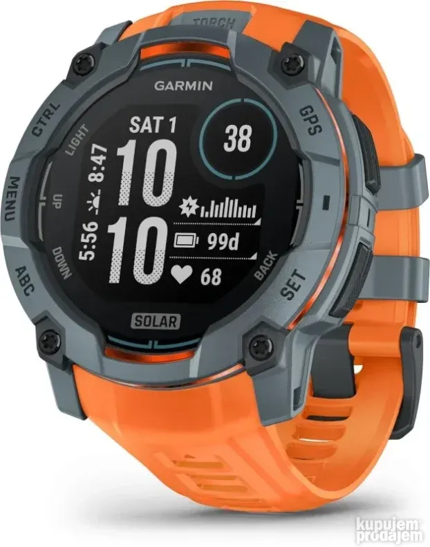 GARMIN Instinct 3 Solar 50mm grey orange belt (ED)