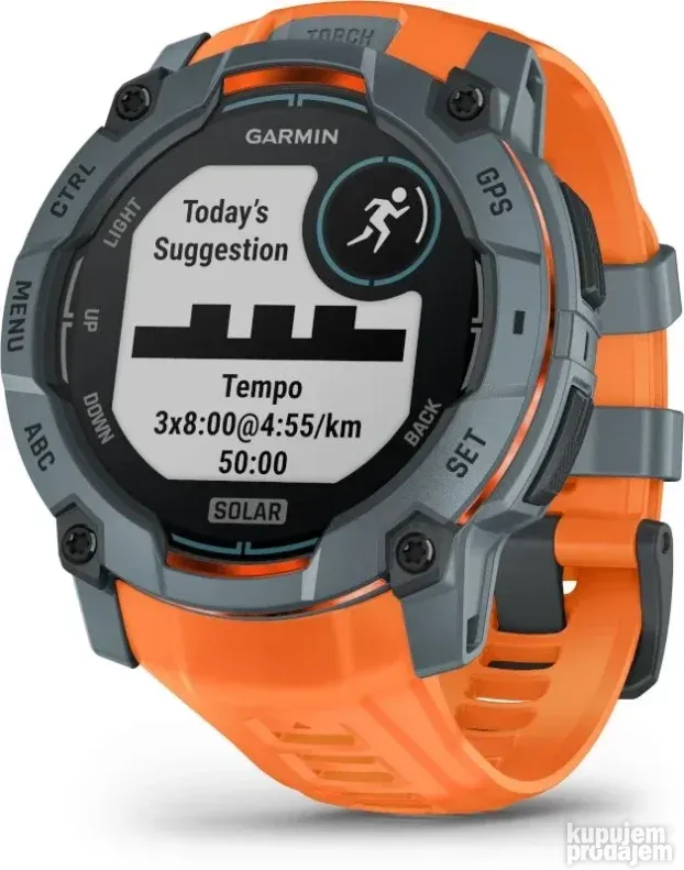 GARMIN Instinct 3 Solar 50mm grey orange belt (ED)