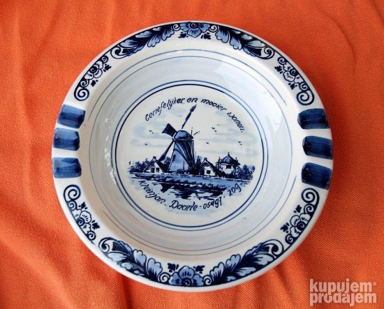 Delft's Blauw Mid Centuty Ručno slikane pepeljare 22,5 cmII