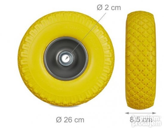 Tockovi za Teretna Kolica 260x85mm Zuti - Relaxdays