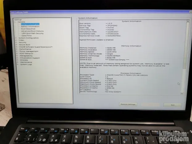 Maticna ploca za Dell Latitude 7480 #758/6