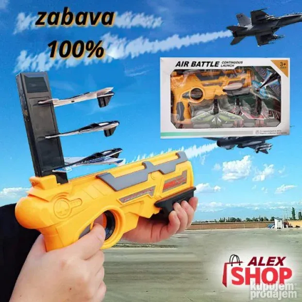 Vazdušni pištolj sa AVIONIMA bez baterija 100% bezbedan