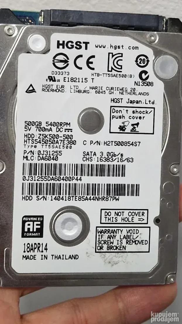 Hard disk za laptop 500gb (0% health) BR.2