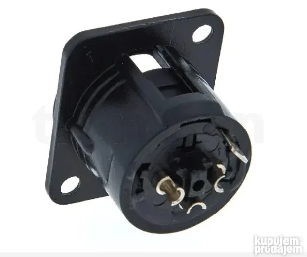 HICON HI-X3DM-M Konektor XLR 3-polni muški, ugradni, crniab