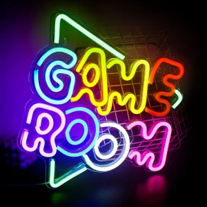 Game Room  neon znak, USB napajanje, 34.4 x 32.4 cm