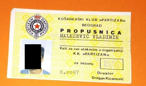 Propusnica Košarkaški klub Partizan 1890 god.