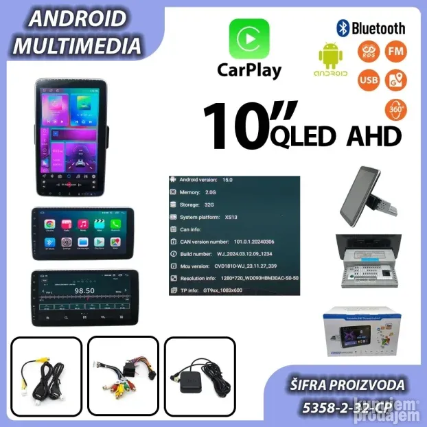 Multimedije za auto Android vec od 59eur 2GB univerzalne,