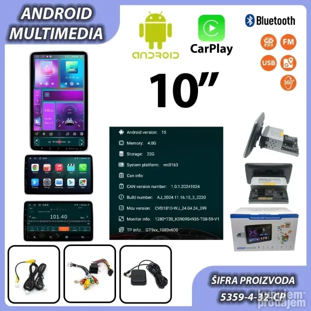 Multimedije za auto Android vec od 59eur 2GB univerzalne,