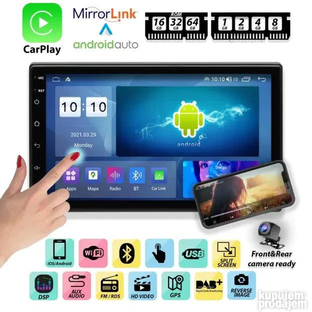 Multimedije za auto Android vec od 59eur 2GB univerzalne,