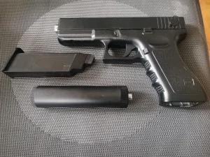 Pištolj airsoft replika Glok 17 Full Metal gun C15A+