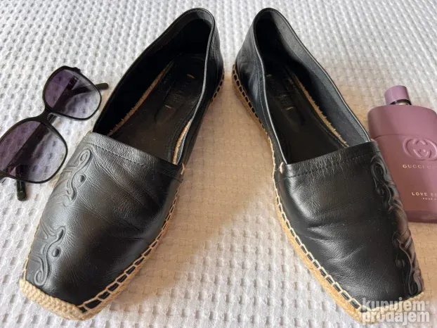 MAXMARA crne kozne mokasine espadrile 40 KAO NOVE