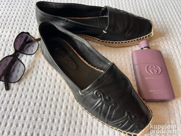 MAXMARA crne kozne mokasine espadrile 40 KAO NOVE