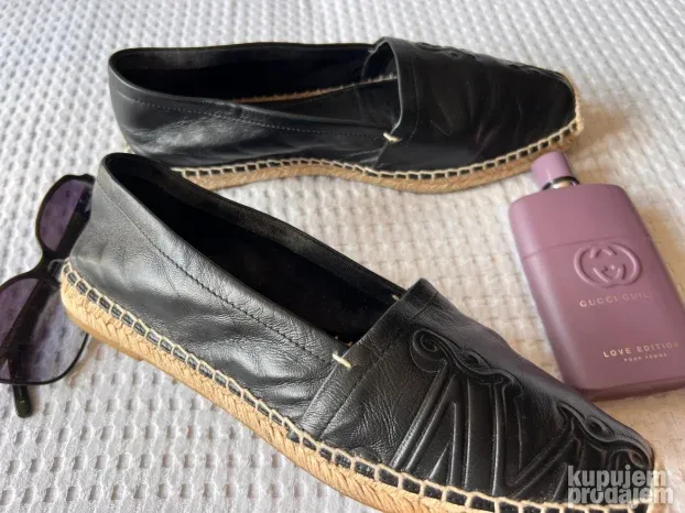 MAXMARA crne kozne mokasine espadrile 40 KAO NOVE