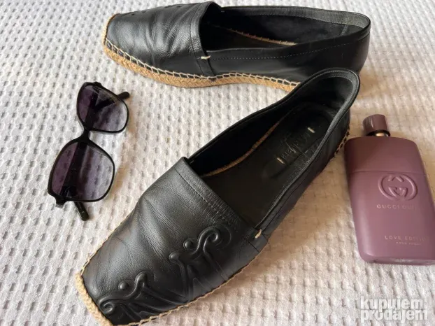 MAXMARA crne kozne mokasine espadrile 40 KAO NOVE